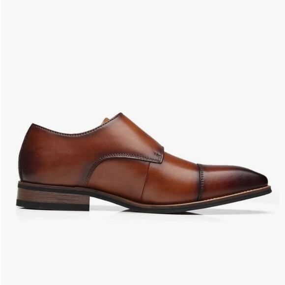 NEW‎ La Milano Clark Cognac Double Monk Strap Cap Toe Dress Shoes Leather Formal main image 15